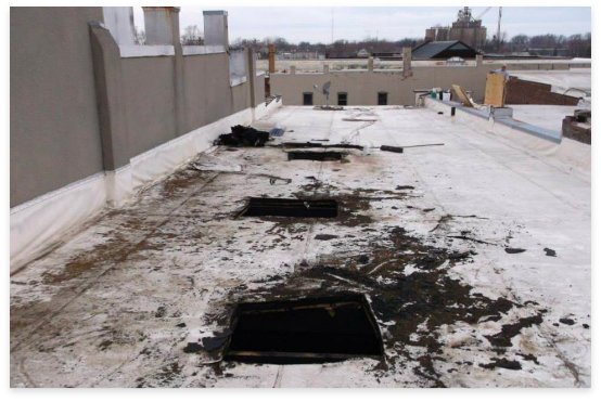 Commercial Roof with holes | Technical Roofing | Commercial Roof Repair